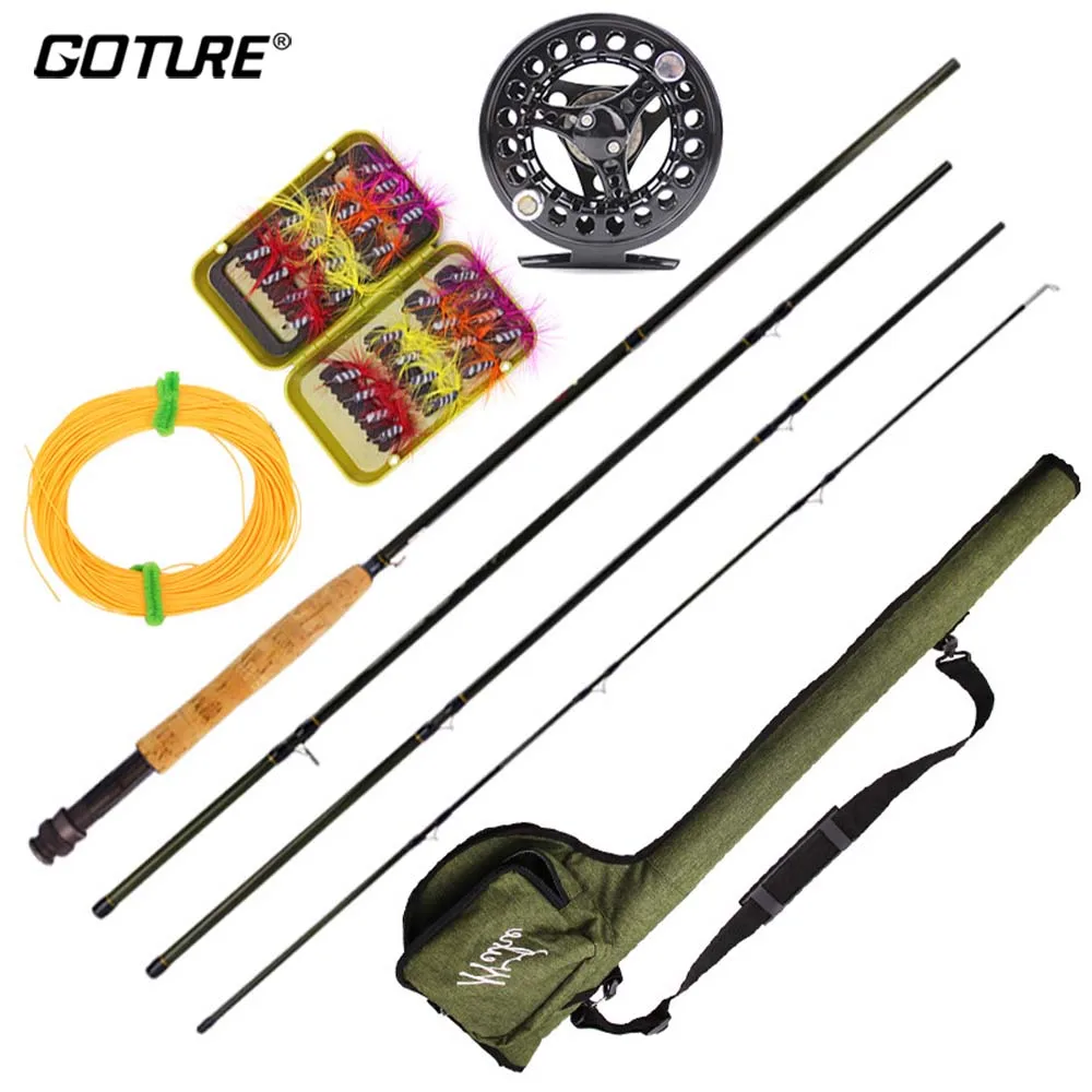 

Goture 2.7m 9Ft Fly Fishing Rod Kit And 5/6 Reel Combo Set Medium-fast Cork Grip Fly Rod With Accessories Lure& Line &Tube Combo