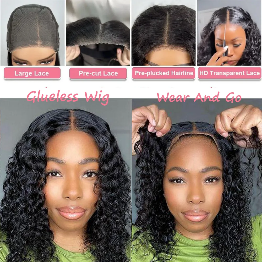 Bezklejowe peruki Wear To Go Ludzkie włosy Perwersyjne kręcone włosy Peruki Pre Plucked 4x4 5x5 13x4 Pre Cut HD Lace Closure Front Wigs dla kobiet