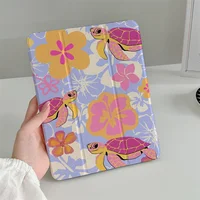 Linda tortuga para iPad Pro 11 pulgadas Air 2024 2025 iPad Air 5/4 10,9 10th 10,2 9,7 pulgadas 10,5 mini 6/5 funda con portalápices