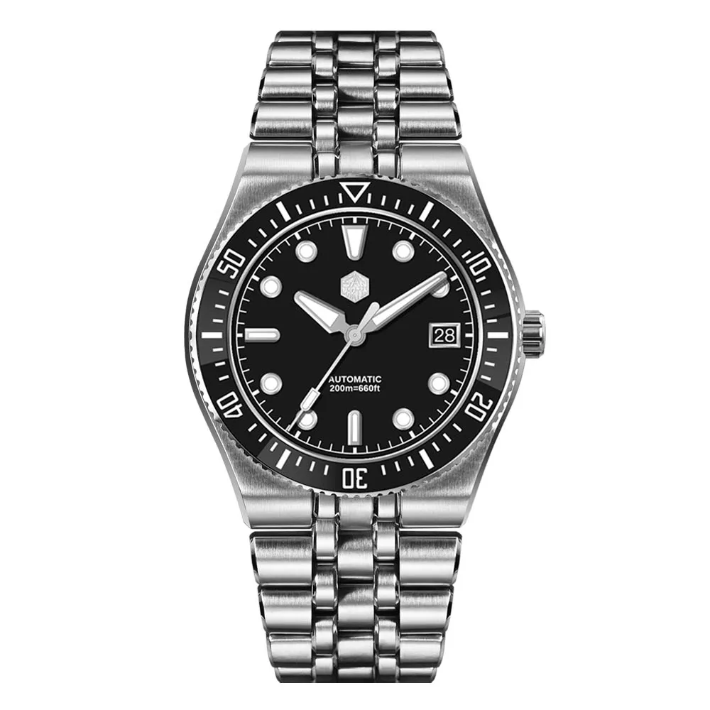 San Martin 40mm Enamel Spiral Dial Integrated Bracelet Men Diver Watch Miyota 9015 Automatic Mechanical Waterproof 200m SN0148 image 3