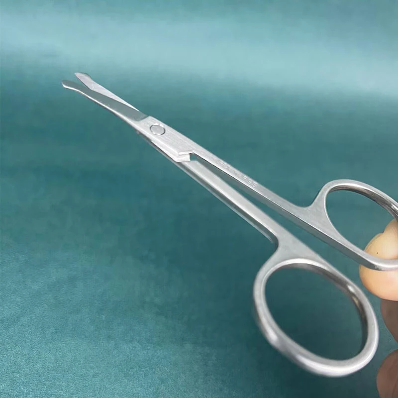 Runde Sicherheitsschere aus Edelstahl, Augenbrauen-Make-up-Schere, Schönheit, Nasenhaar-Trimmer, Schere für Augenbrauen mit scharfem Kopf