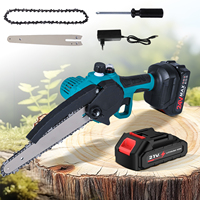 2025 3000W Mini Pruning Saw 8 Inch Electric Chain saws with One 24V Oiler Lithium Battery Woodworking Trimming Garden Power Tool
