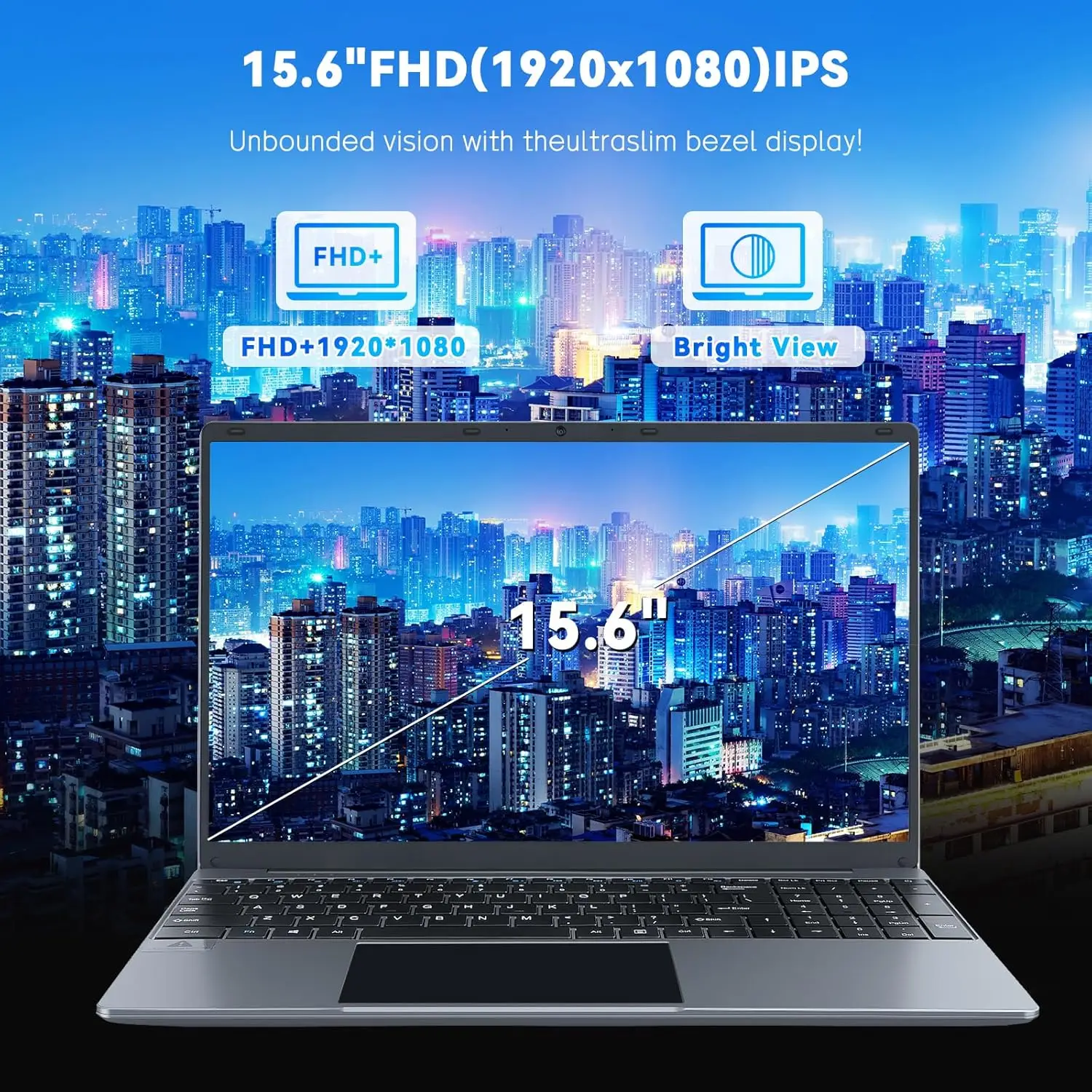 Computadora portátil de 15,6 pulgadas Windows 11 Notebook 16G RAM 512GB SSD Quad-Core Intel Celeron N5095 procesadores 1080P IPS FHD computadora portátil