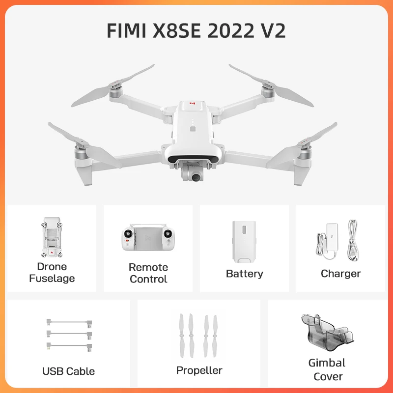 X8SE fimi โดรนขนาดมินิ V2 2022 & X8พร้อมกล้อง Quadcopter เฮลิคอปเตอร์ควบคุมรีโมตกล้อง gimbal 3แกน gimbal 4K กล้อง GPS โดรน X8
