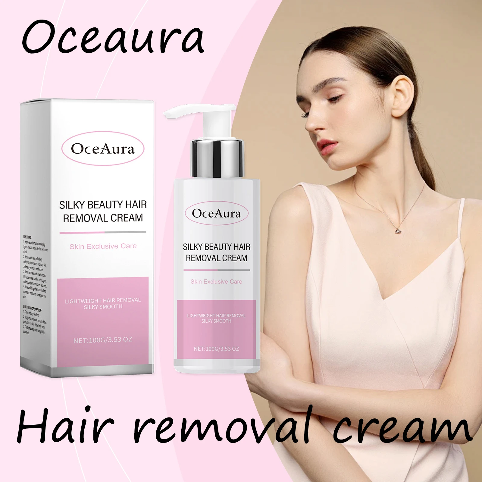 

Oceaura Hair Removal Cream Gentle Remove Leg Armpit Hair Pore Shrink Mild Enhance Smoothness Moisturizing Hair Removal Cream