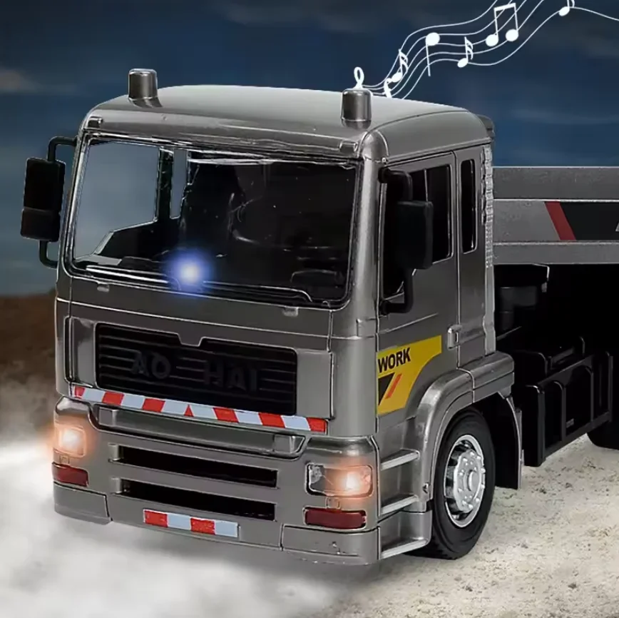 1:20 RC Flat Truck Model 9Channels Alloy 2.4G Remote Control Car Simulation Engineer Vehicle Trailer Holiday Gifts