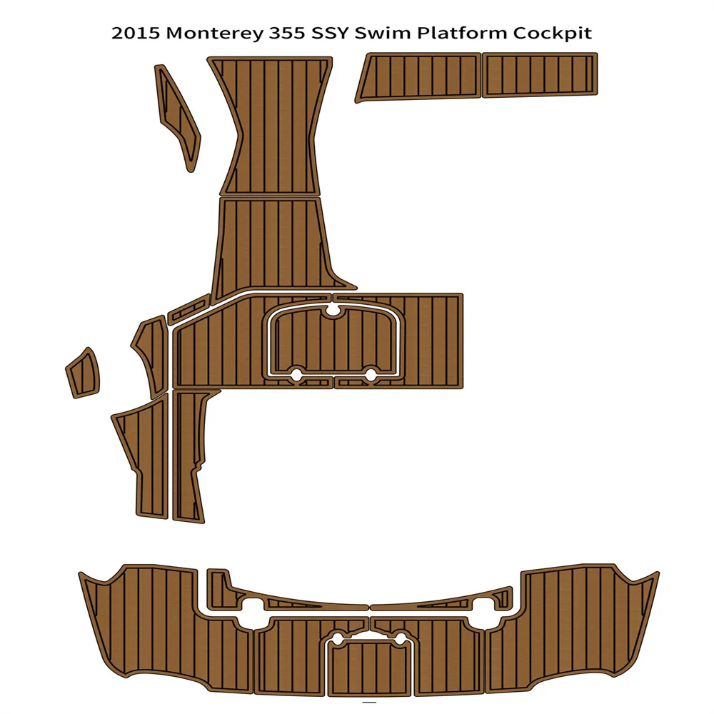 

2015 Monterey 355 SSY Swim Platform Cockpit EVA flooring pad mat SeaDeck Non-Skid Marine Flooring GatorStep Marine Self Adhesive