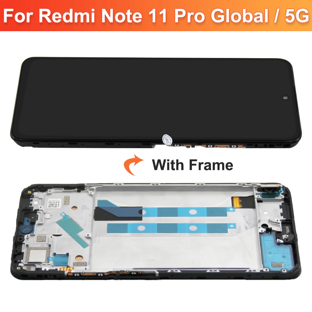 6.67\'\' AMOLED For Xiaomi Redmi Note 11 Pro 5G LCD Display Screen Touch Panel Digitizer For Redmi Note 11 Pro (Global) 21091116I