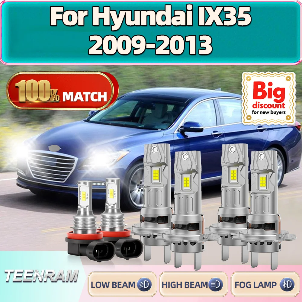 

TEENRAM For Hyundai IX35 2009 2010 2011 2012 2013 2PCS Car LED Headlight Ampoule 250W High Quality Auto Headlamp Bulb 60000LM
