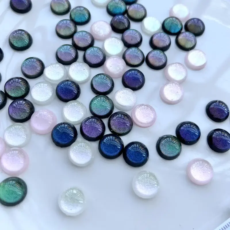 40 szt. 12mm nowy brokat wypełniony żywicą okrągłe cekiny Flatback gwiaździste niebo kryształowe kamienie kaboszon DIY dekoracja ślubna rhinestone — zdjęcie 2
