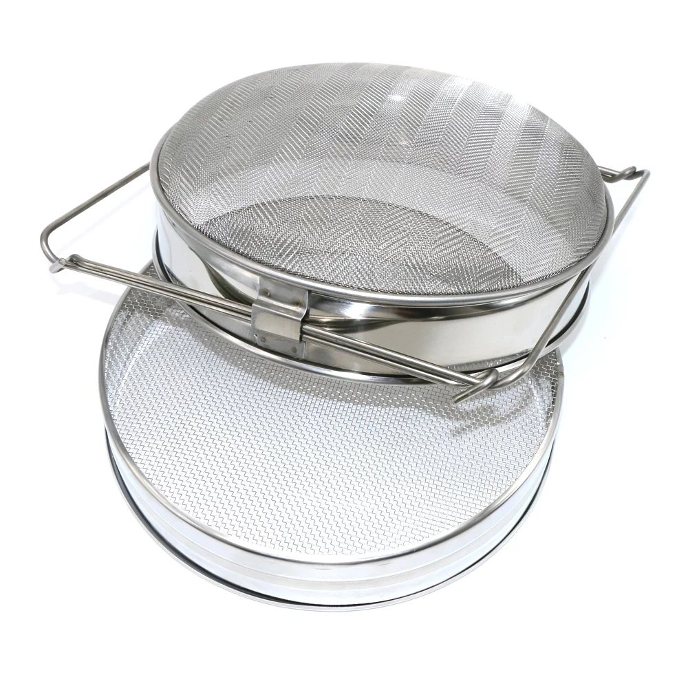 

1 Set Double-Deck Stainless Steel Honey Strainer Double Screen Sieve Beekeeping Tools Durable Screen Filter Impurities