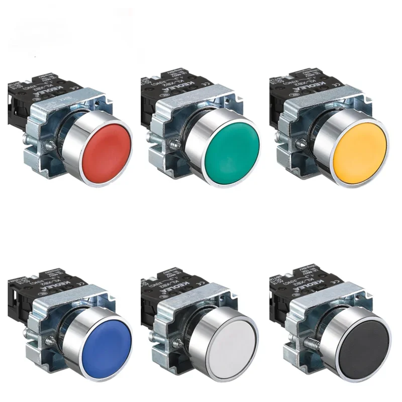 22mmmomentané bouton poussoir interrupteur 10A 240V ~ 3A circulaire petite taille plat rond panneau NC/NO XB2-BA31 XB2-BA42 ZB2-BE101C 102C