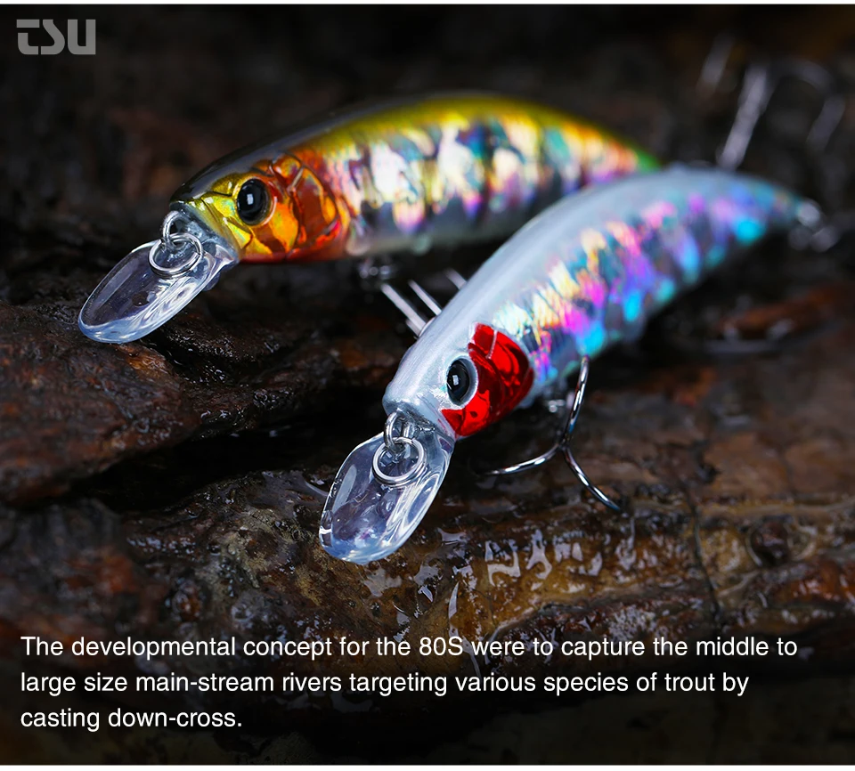 TSURINOYA Angeln Lure Sinking Minnow 80S 12g DW96 8cm Multi-farbe Rockfish Jerkbait Harten Köder Süßwasser salzwasser Wobbler – Detail 13