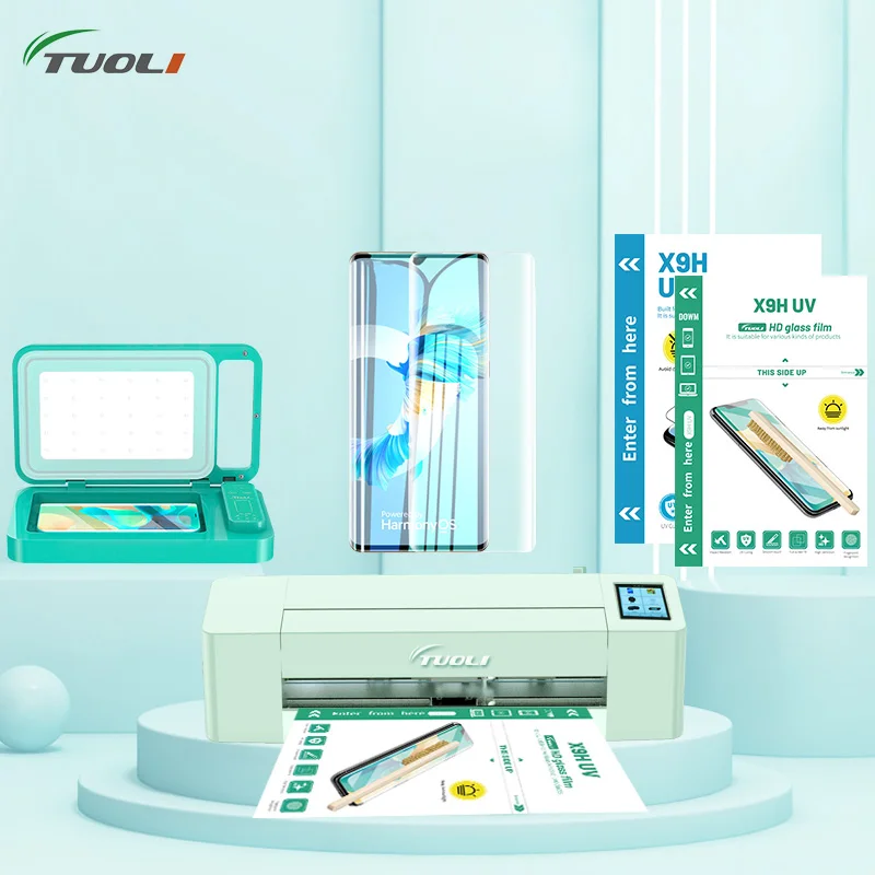 TUOLI 568Max Auto Film cutting machine with touch screen mobile phone camera tablet front back cover protect film cut tool