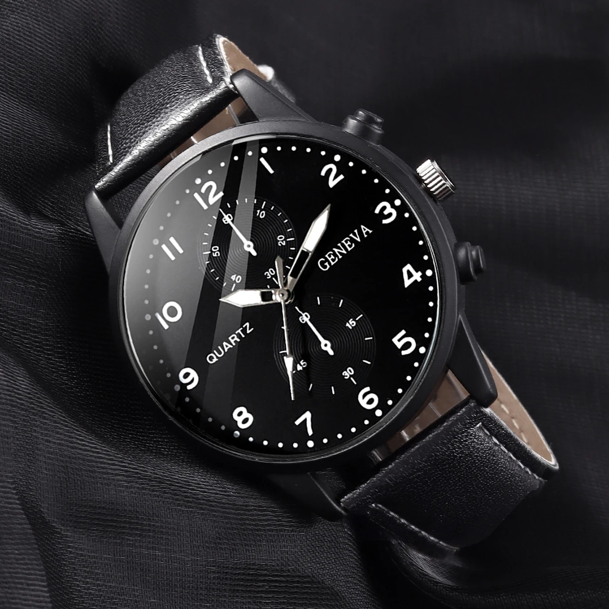 4-Piece Men's Business Leather Watch Set, Suitable for Casual Daily Wear, Versatile for Various Occasions Such as Business Trips and Work, the Best Gift for Father