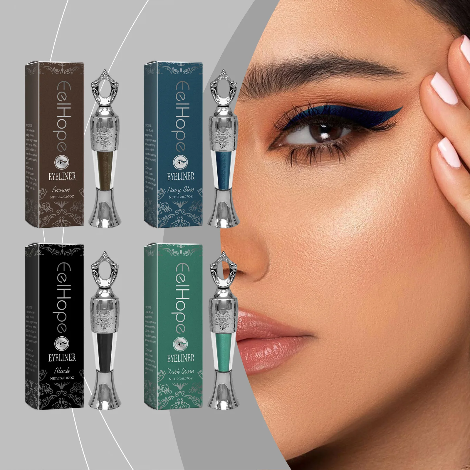 Eelhoope 2 جرام ماكياج ملون كحل حجم السفر دائم مقاوم للماء لا لطخة ماكياج السلس ماتي الجمال كحل ظلال العيون القلم