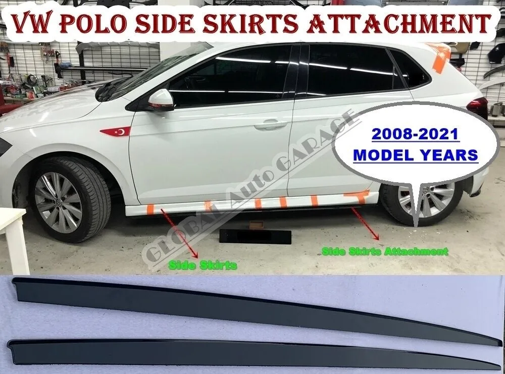 

For Volkswagen Polo aero Side Skirt Threshold + Side Skirts Attachment 2008-2017 Sill Trim Car Styling Auto Universal Spoiler