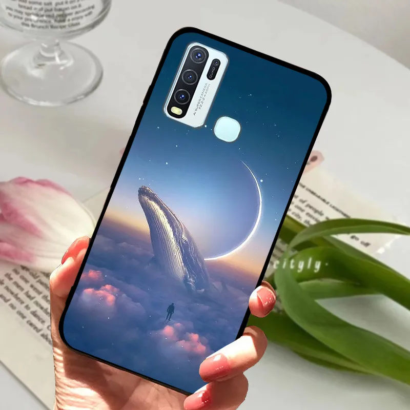 For Vivo Y30 1938 Y50 1935 Case animal Silicone Soft TPU Back Covers For Vivo Y 30 50 Y30 2020 Case Protective Catoon Funda