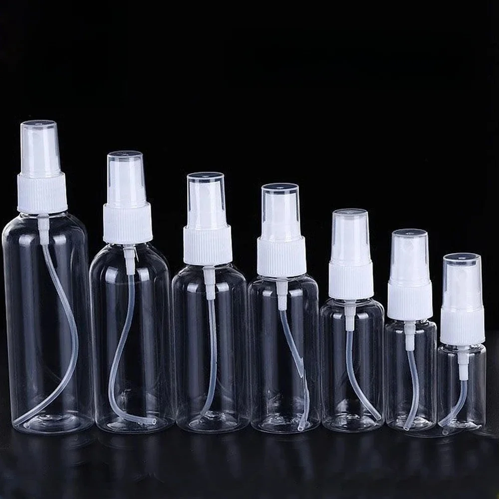Mini bouteilles de pulvérisation vides de 10/30/60/100ml, rechargeables, atomiseur de parfum en plastique, distributeur Transparent Portable de voyage