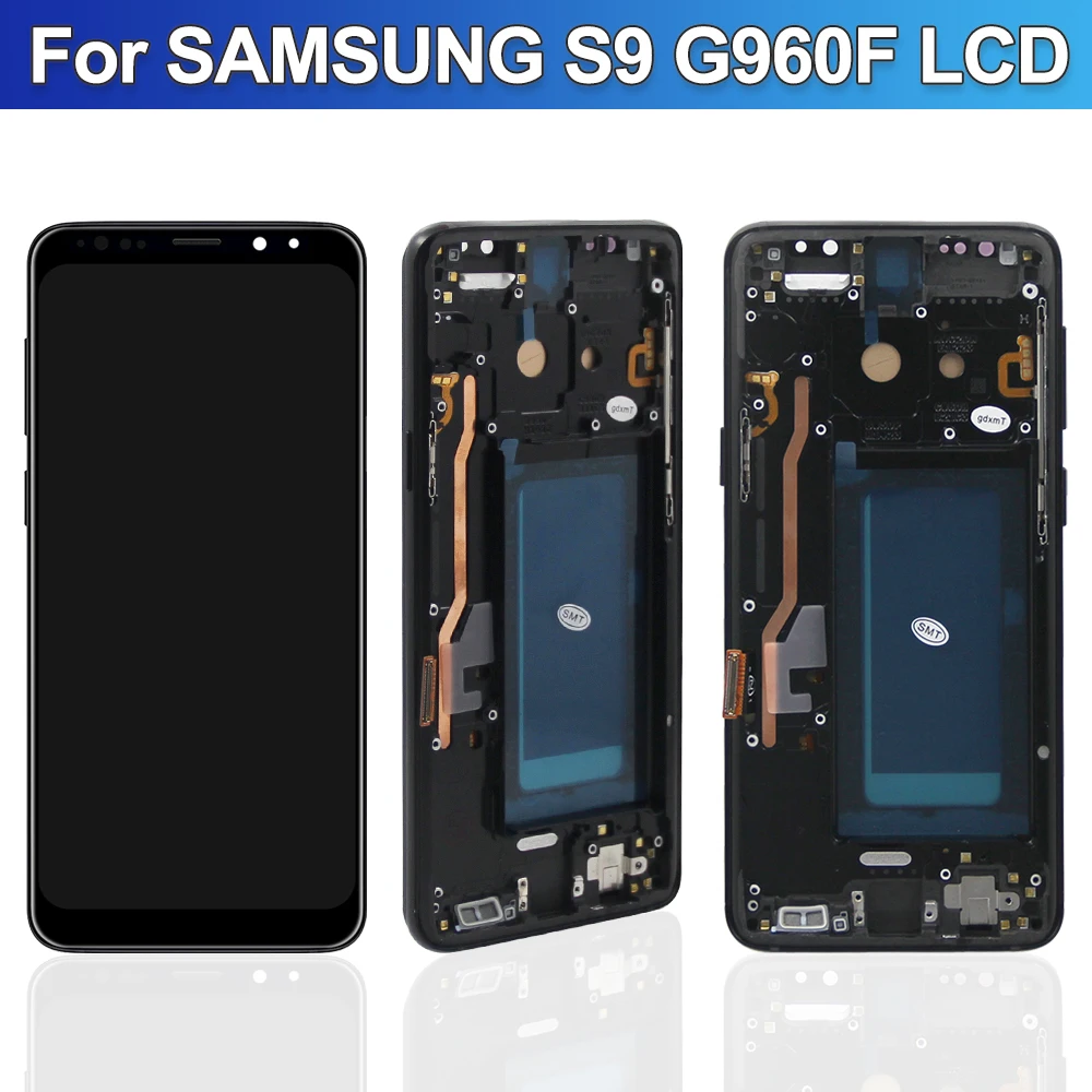 Pantalla Lcd TFT para Samsung Galaxy S9 G960 SM-G960F, digitalizador de pantalla táctil + Marco, reemplazo de pantalla