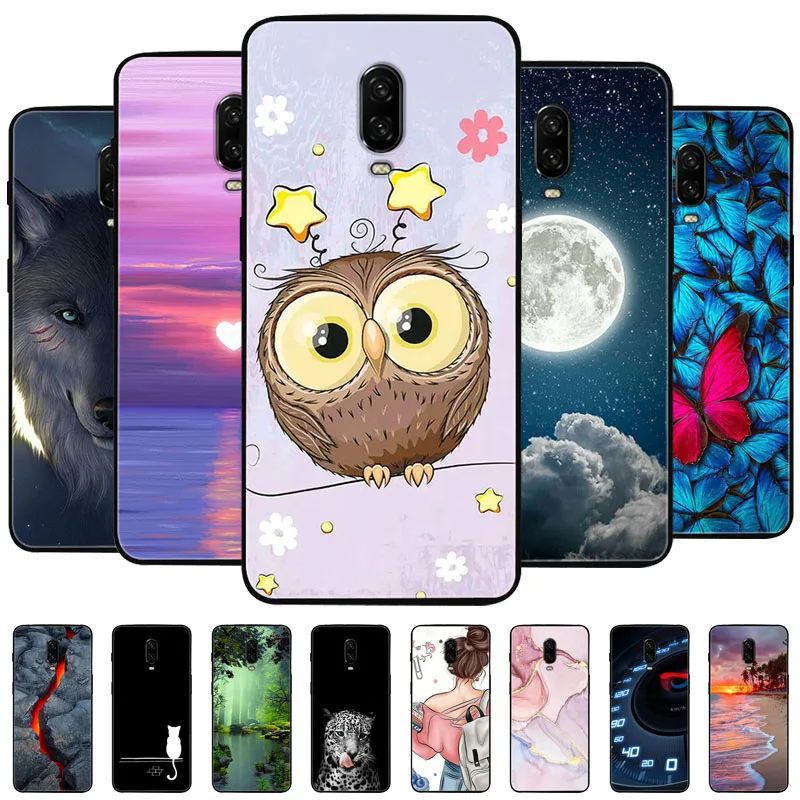 For Oneplus 6T Case Silicone Soft TPU Phone Cover For One Plus 6 6T Case Bumper For Oneplus 6 6 T Capa Mabrle Fashion Coques