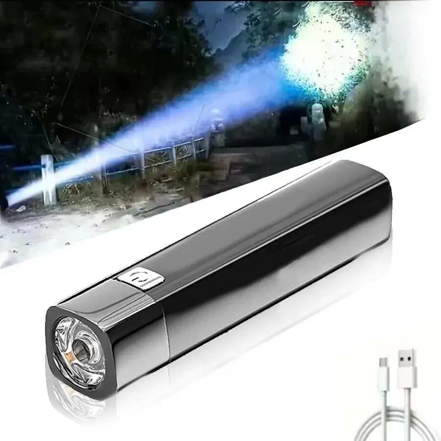 Mini Lampe de Poche Portable 2 en 1 Ultra Lumineuse G3 DulLED, Éclairage d'Extérieur, Power Bank, avec Chargement USB, 3 Modes