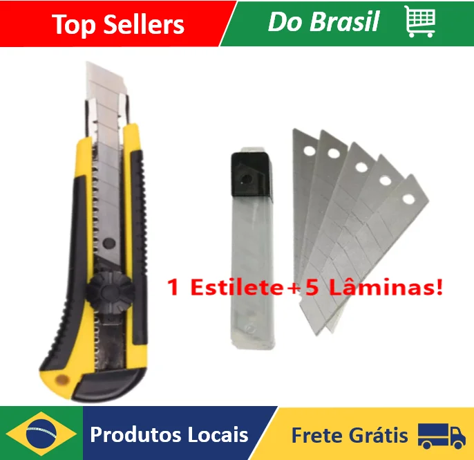 Estilete Profissional De Alta Qualidade Com 5 Lâminas 18mm - Neverdie Store