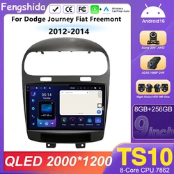 Android 15 Carplay For Dodge Journey Fiat Freemont 2012-2014 8 core Car Multimedia Player 5G Wifi Touch Display Bluetooth No 2di