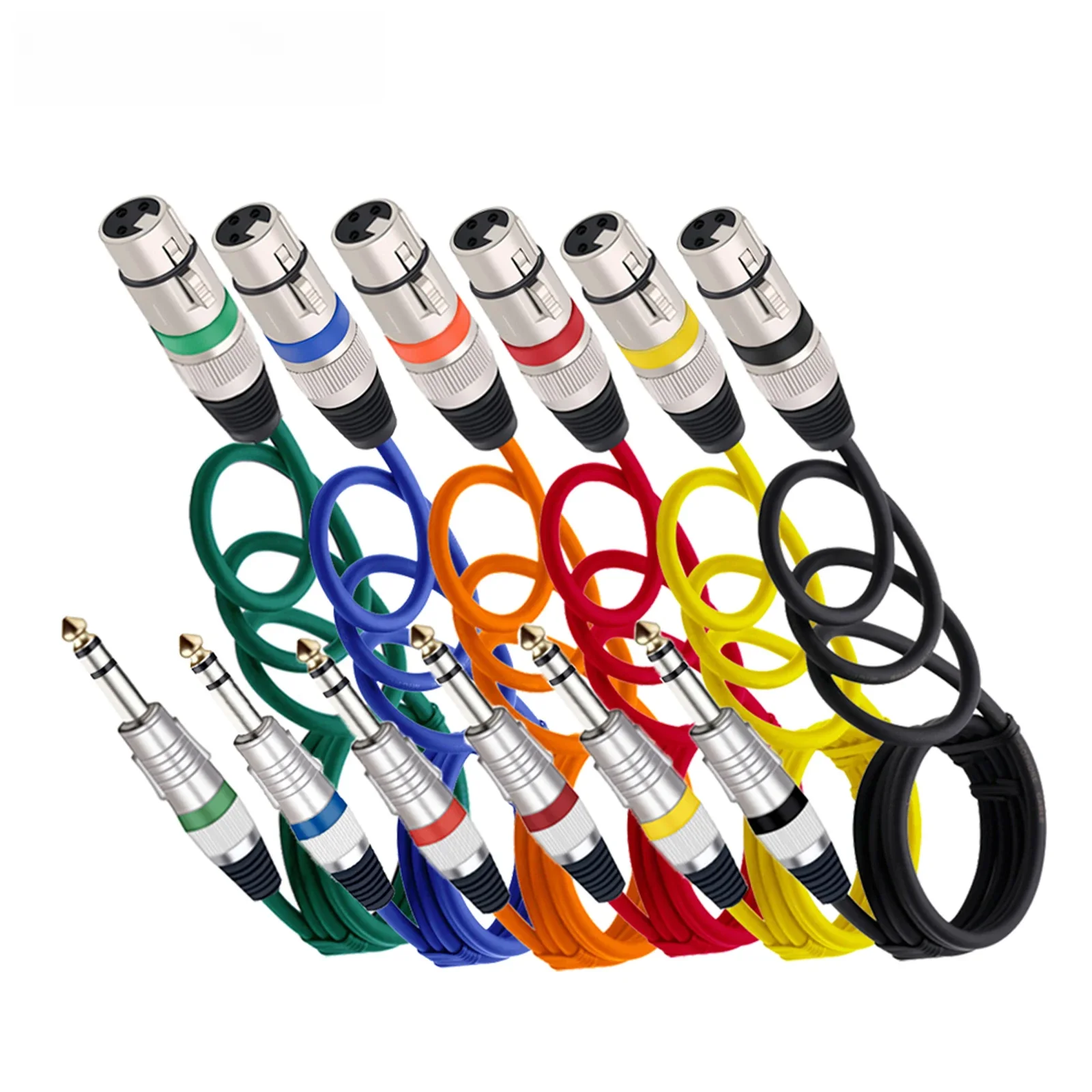 1PC Kabel mikrofonowy XLR 3-pin do Jack 6,5 mm Przewód mikrofonowy TRS 6,35 mm/6,5 mm męski do XLR żeński do AMP Pro Audio — zdjęcie produktu 7