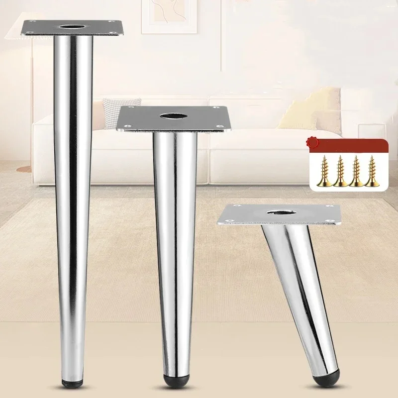 1Pcs Metal Silver Furniture Legs 10/12/15/20/25/30/35CM Coffee Table Legs Furniture Legs Home DIY Projects Sofa Leg With Screws