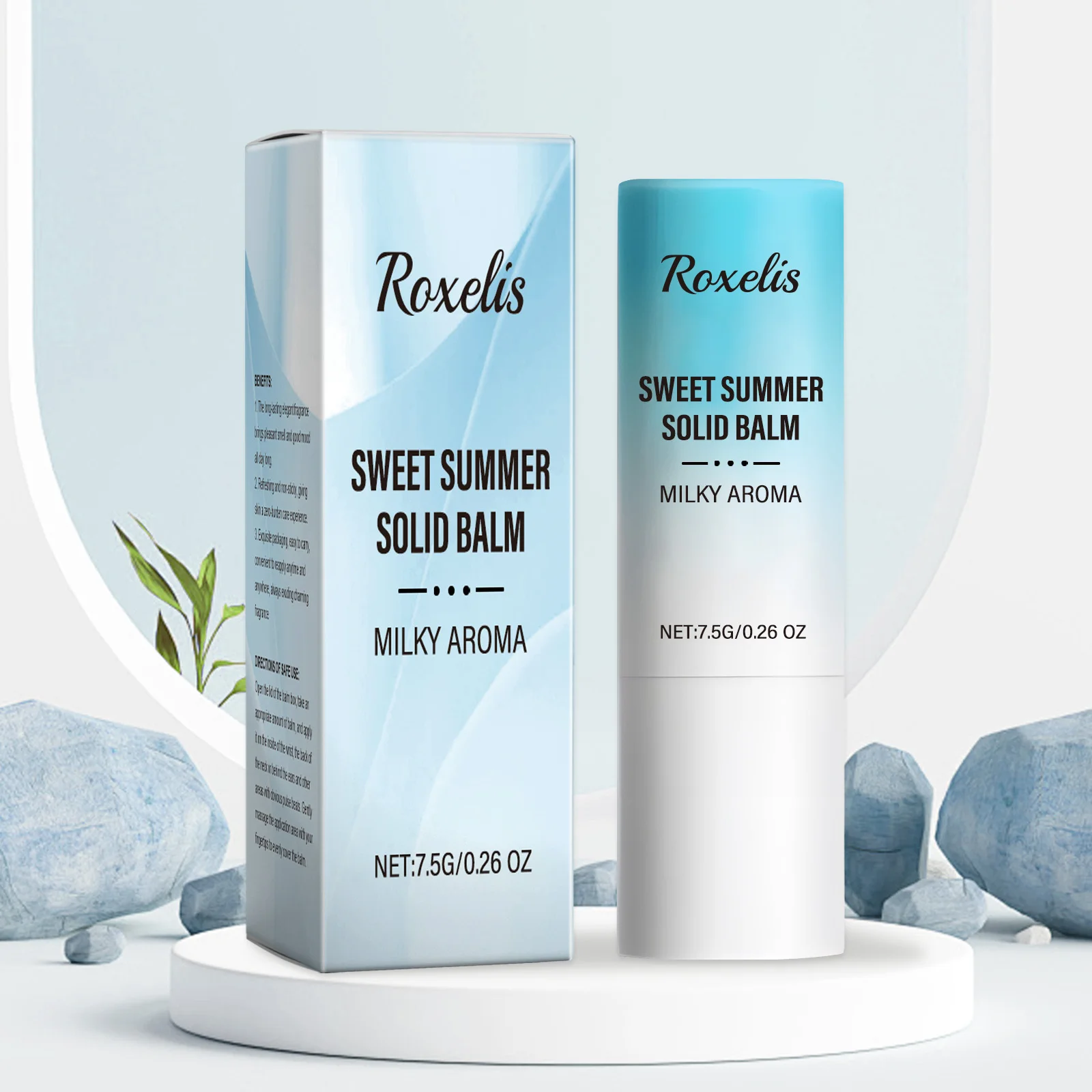 Roxelis süßer Sommer fester Balsam Zitronen duft mild lange letzte Frische Aroma Deodorant tragbare Nachfüllung jederzeit Parfüm Balsam 0,26 oz