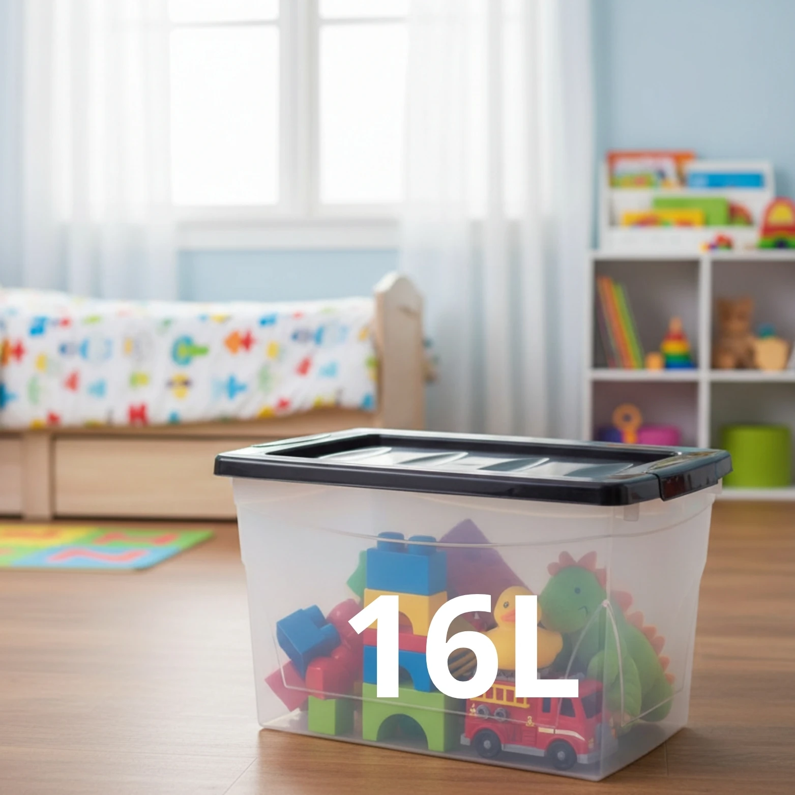 BigDean 16 L Aufbewahrungsbox mit Deckel Budget Line Plastikbox mit Deckel Aufbewahrungsboxen