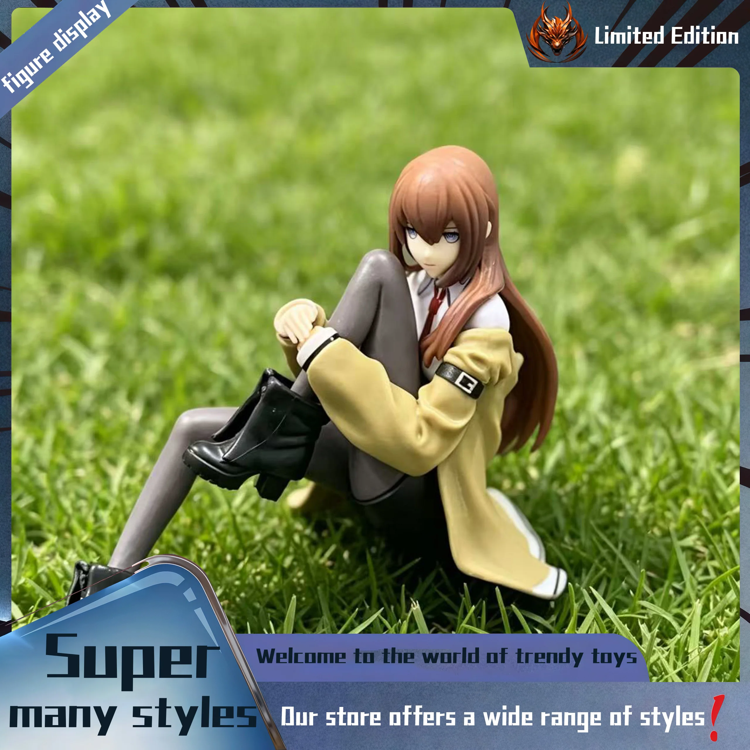 Makise Kurisu (Assistant) Peripheral Figurine Model Table Decoration, Birthday Gift, Trendy Toy Scene Decoration, Car Decoration