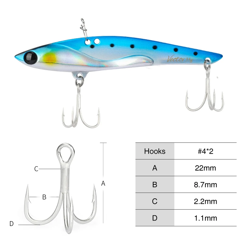 TSURINOYA 105mm 35g Sinking VIB Winter Fishing Bait VECTOR Teppan Vibration Inshore Long Casting Sea Fishing Blade Metal Lure