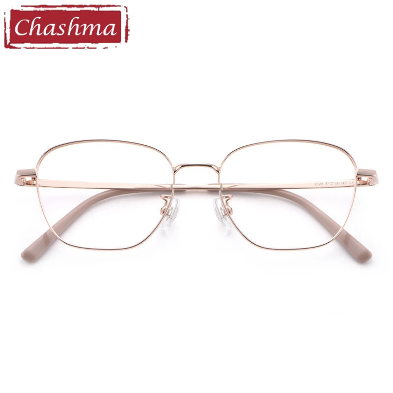 Chashma Prescription Glasses Optical Women Square Eyewear IP Plating for Recipe Eyeglasses Frames Titanium Alloy Men Spectacles
