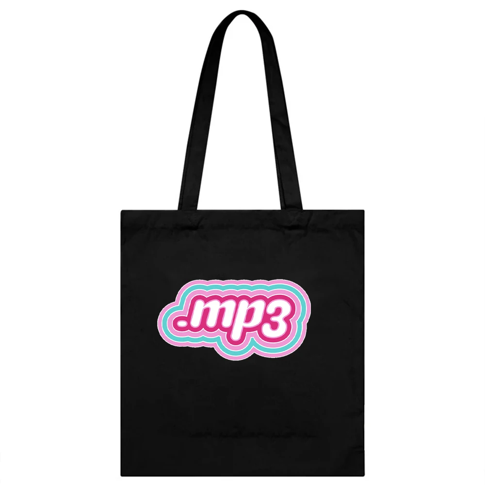 Album MP3 Emilia Mernes Print Shoulder Bag Women Harajuku Canvas Tote Bag Shopper Bags Teen Handbag