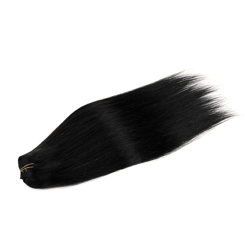 LOVEVOL Brazilian Clip in Human Hair Extensions 100g 7Pcs 16 Clips Double Weft  Remy Hair Extensions Thick Straight Silky Hair