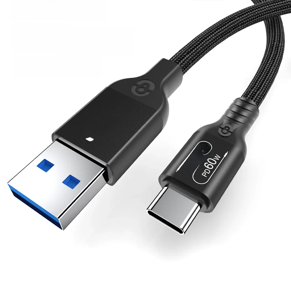 USB3.2 USB3.1 Gen2 10 Gbit/s Kabel USB-A auf USB Typ C Kabel 3A 60 W Schnellladung 10G Datenübertragungskabel USB-C für SSD-Festplatte