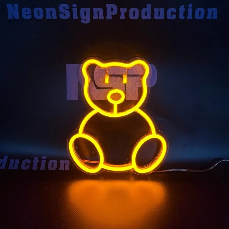 

Cute Bear Led Neon Sign,Toy Store Signage Animal Series USB Neon Light for Bedroom Room Party Decor Neon Wall Art Decoration