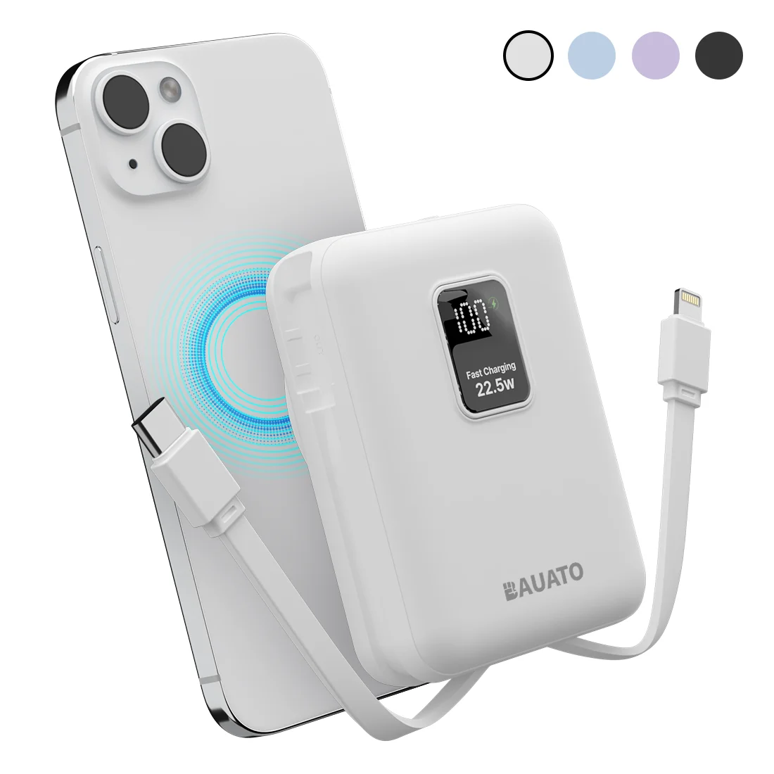 BAUAto 15W High Speed Wireless Charger Mini One-piece Large Capacity Magsafe auxiliary battery Wireless Charging 10000mAh power bank