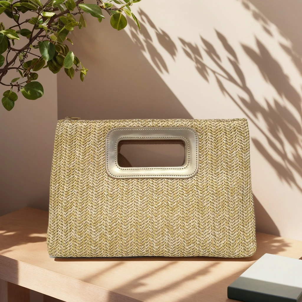 

Летний женский соломенный тканый клатч, вечерняя сумка в стиле бохо, пляжная вечеринка, сумка для свадебного отдыха