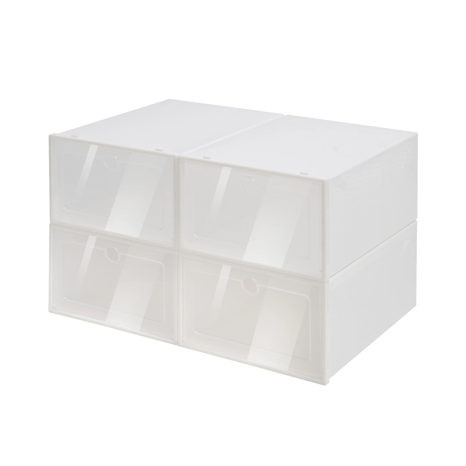 

24PCS Foldable Flip Shoe Boxes Set Shoe Rack Stackable Storage Container Plastic Clear Shoe Case Home Organizer 33*23*14cm, New