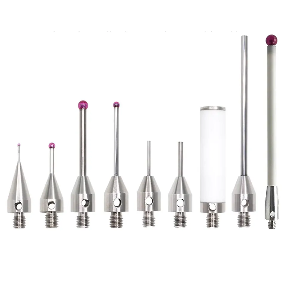 Tridimensional Tungstênio Aço Ruby Probe, CNC Machine Tool, Especial Thread Stylus, M4