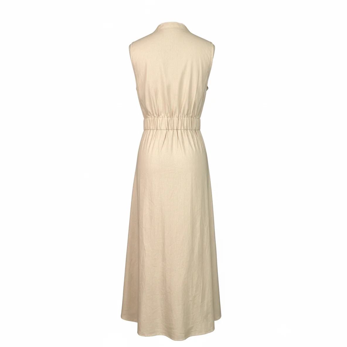 Femmes 100% coton Vintage robe Maxi 2025 été nouveau col en v bouton ceinture élastique fendu-joint élégant robe longue pour femme