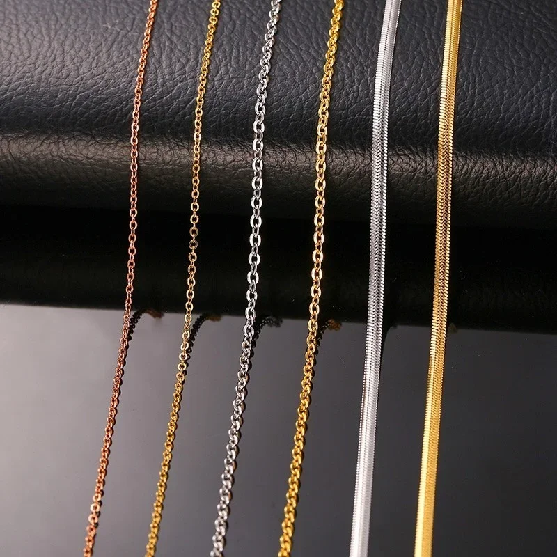 Vnox DIY Link Chain naszyjnik z zapięciami homara dla kobiet tworzenia biżuterii Colar 20" — zdjęcie 2