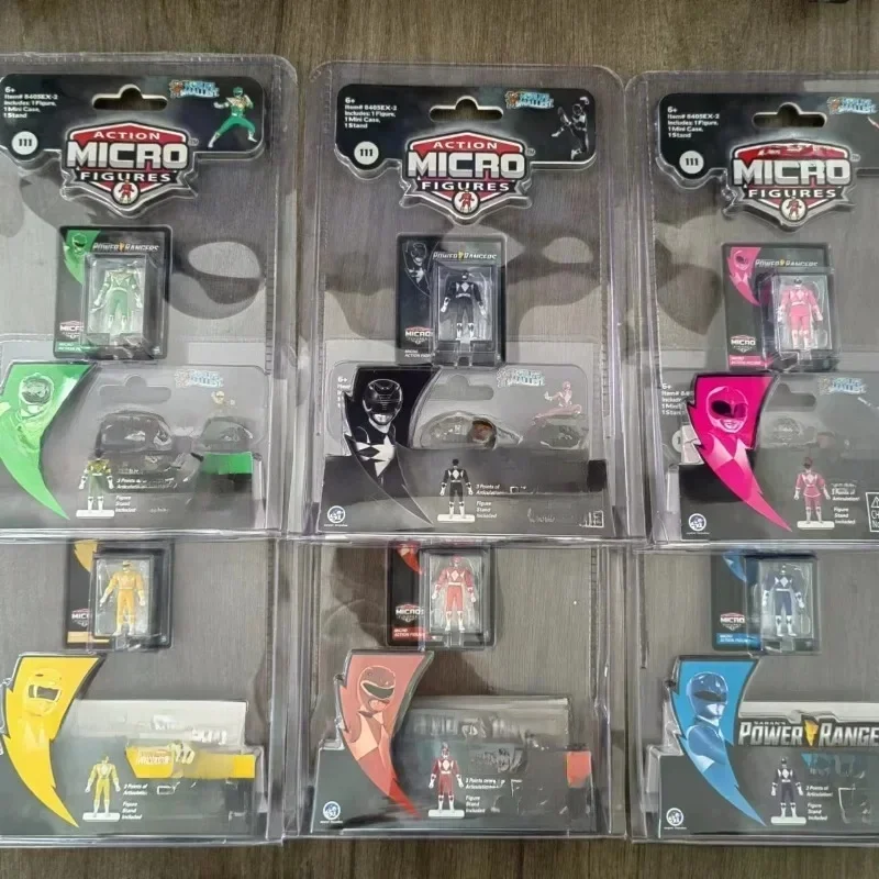 Les plus petits pouvoirs Rangers Micro figurines d'action rose rouge Ranger Jason Zack Billy Miniature à collectionner Mini étui cadeaux pour enfants