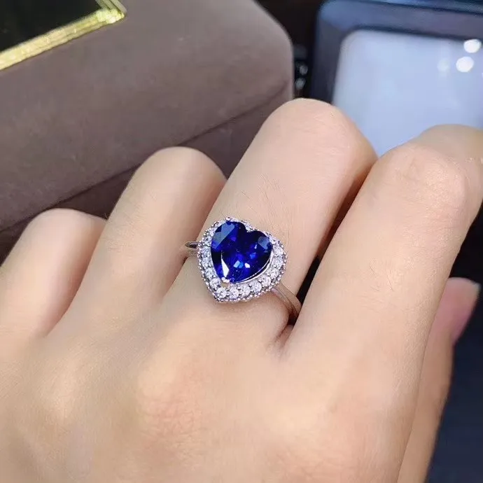 KJJEAXCMY fine Jewelry 925 sterling silver natural sapphire pendant ring earring set Friends' Parties, Birthdays, Christmas Gift