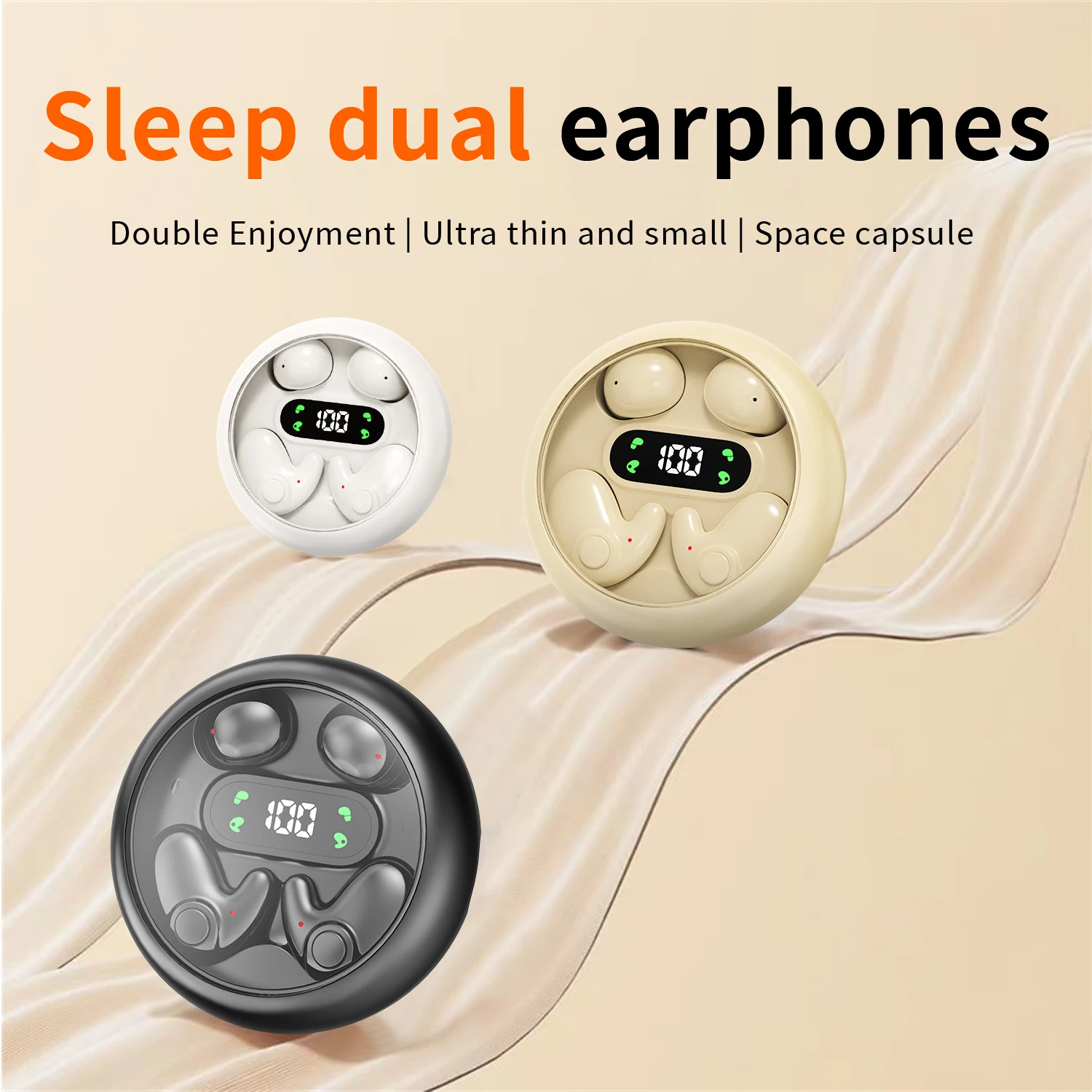 Two-piece Headphones, Wireless Bluetooth Headset,Earbuds with Mic for Phone, Sleep Earphones And Mini，For Running/sleeping
