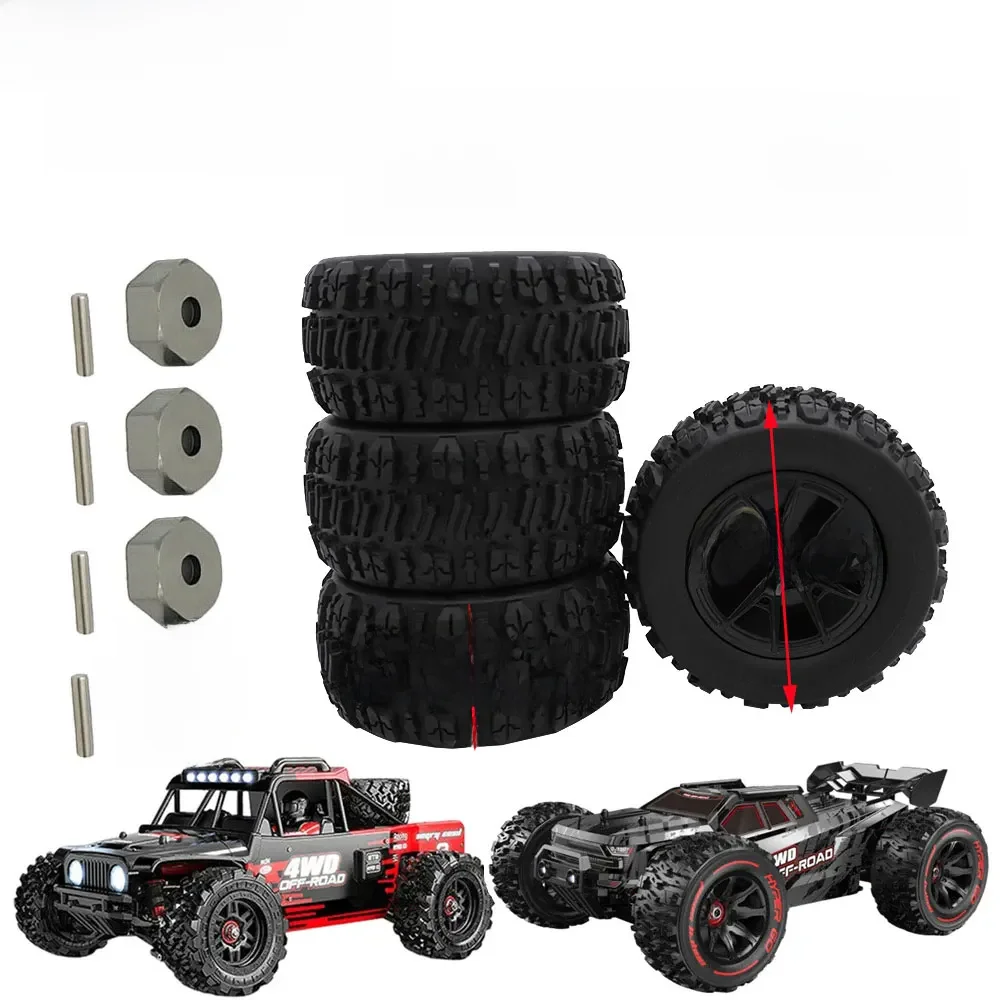 YSIDO 4PCS 90mm Truck Off Road Buggy Skidproof Reifen Räder für 1/14 Wltoys 144010   MJX Hyper Go 14209 14210 Monster RC Autoreifen