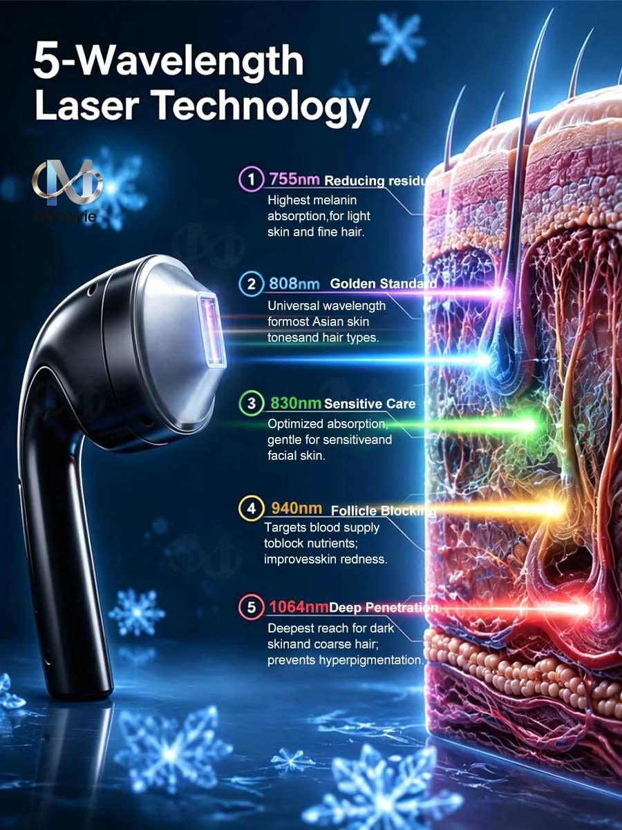 2IN1 Multifunctional Diode Laser Beauty Machine 10 Bars FAC Sapphire Cooling 5 Wavelength Hair Removal Tattoo Removal Equipment
